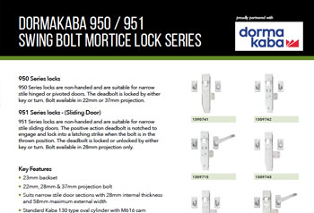 950/951 Swing Bolt Mortice Lock Series