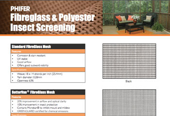 Fibreglass & Polyesterd Insect Screening
