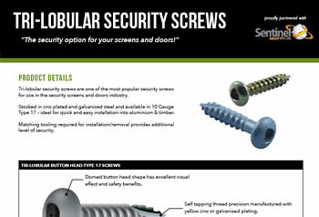 Tri-Lobular Security Screws