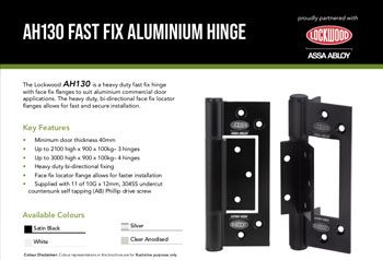 AH130 Fast Fix Aluminium Hinge
